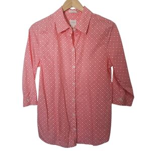 Chico's Cotton 3/4 Sleeve Buttondown Size 0